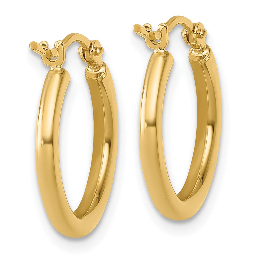 14k Yellow Gold Polished 2x17.5mm Polished Hoop Earrings