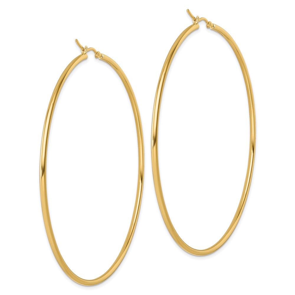 14k Yellow Gold Polished 2x75mm Polished Hoop Earrings