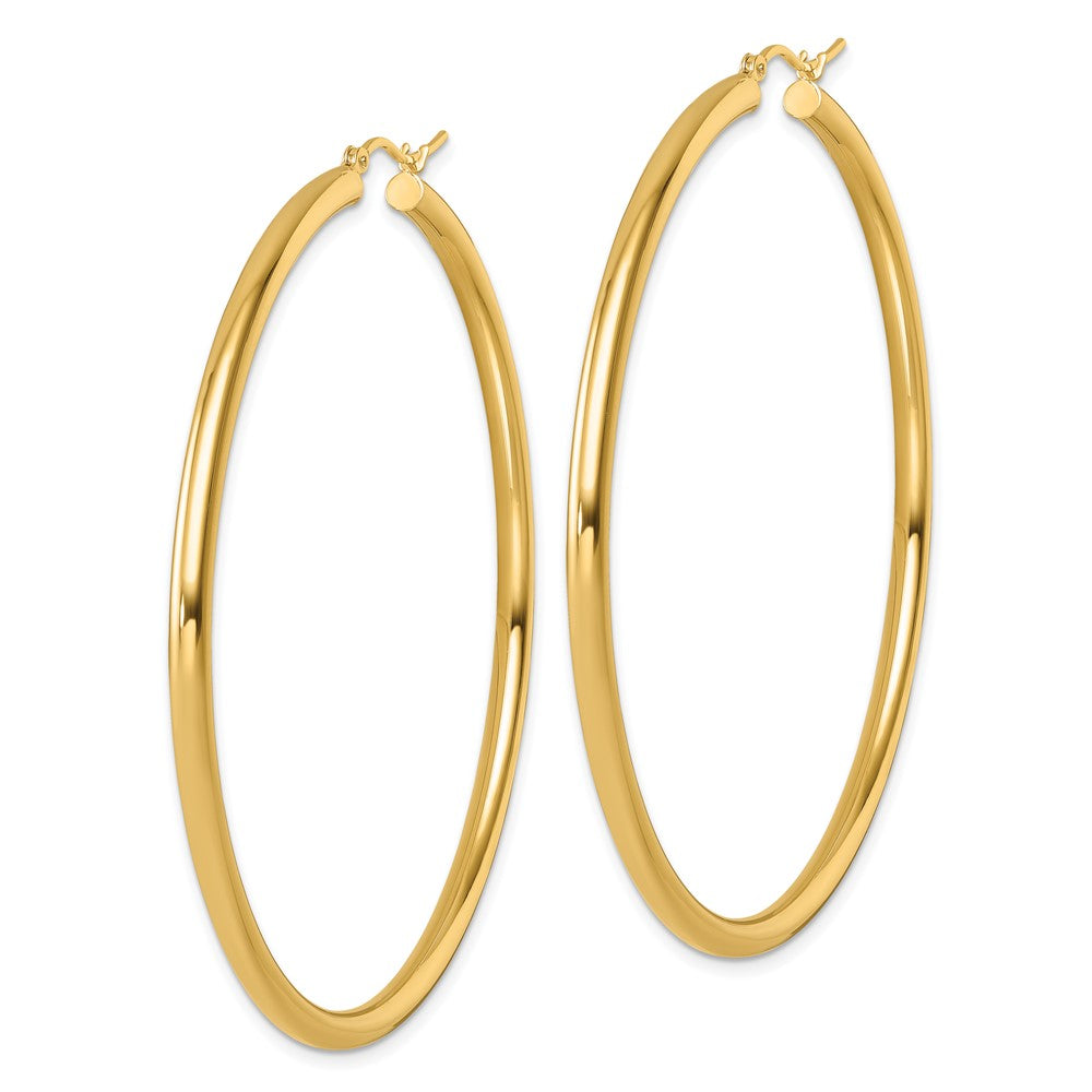 14k Yellow Gold Polished 3mm Polished Hoop Earrings