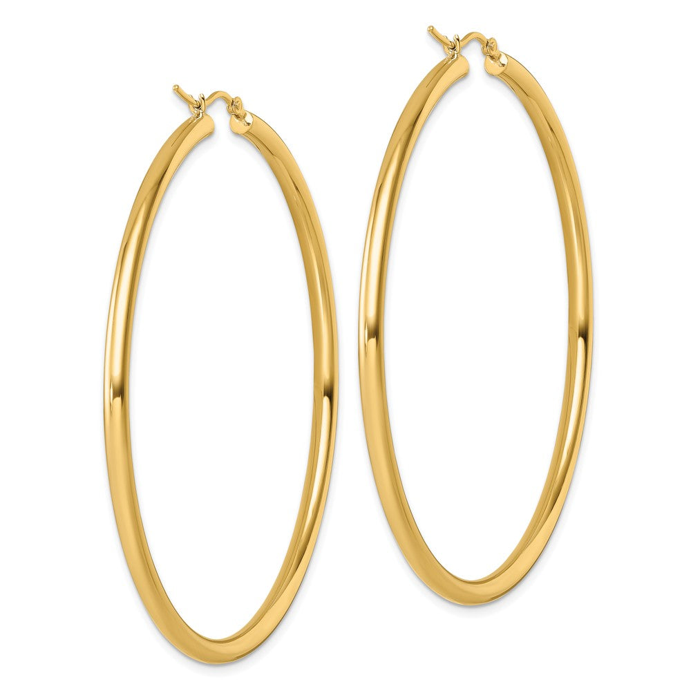14k Yellow Gold Polished 3mm Polished Hoop Earrings