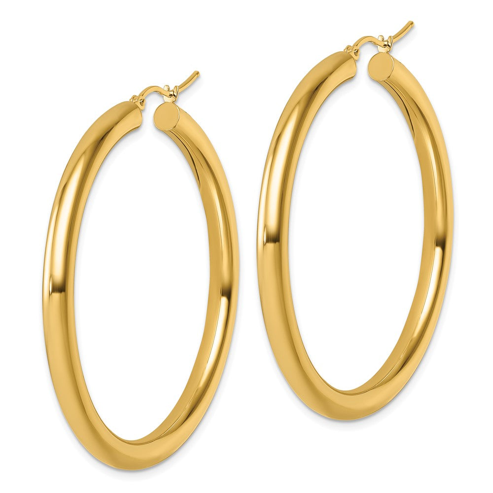 14k Yellow Gold Polished 4mm Polished Hoop Earrings