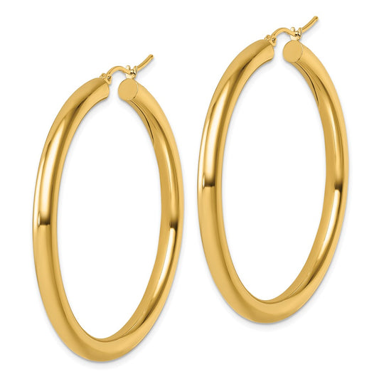 14k Yellow Gold Polished 4mm Polished Hoop Earrings