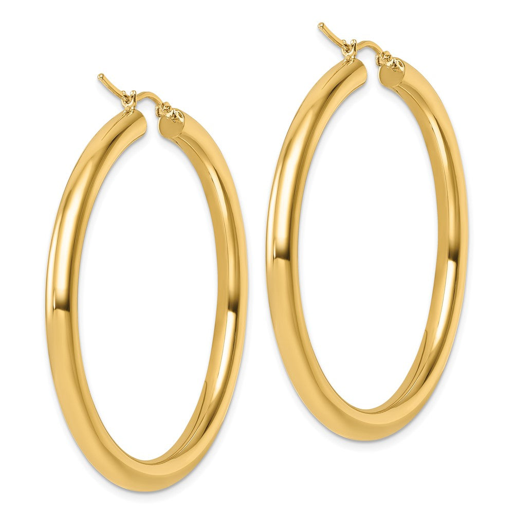 14k Yellow Gold Polished 4mm Polished Hoop Earrings
