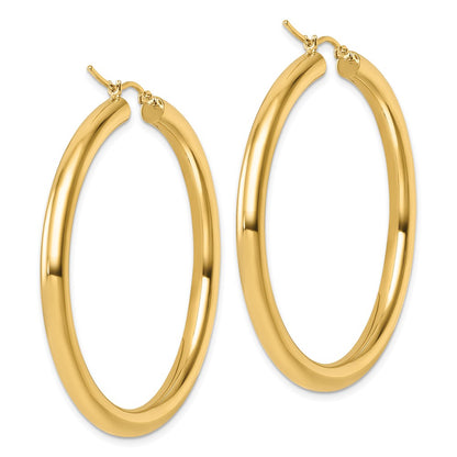 14k Yellow Gold Polished 4mm Polished Hoop Earrings