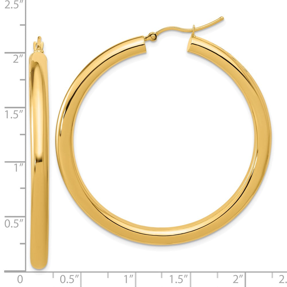 14k Yellow Gold Polished 4mm Polished Hoop Earrings