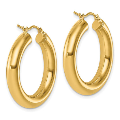14k Yellow Gold Polished 5mm Polished Hoop Earrings