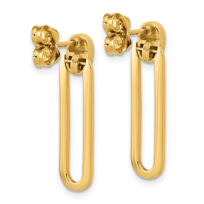 14k Yellow Gold Polished Link Dangle Earrings
