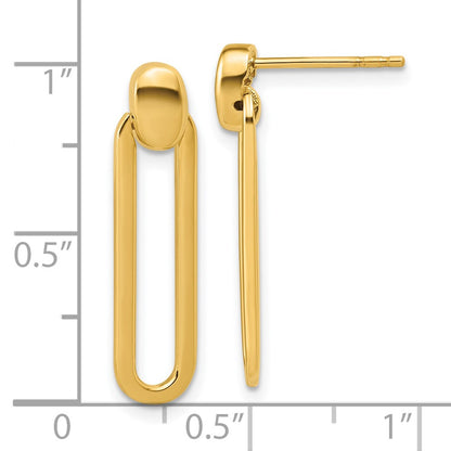 14k Yellow Gold Polished Link Dangle Earrings