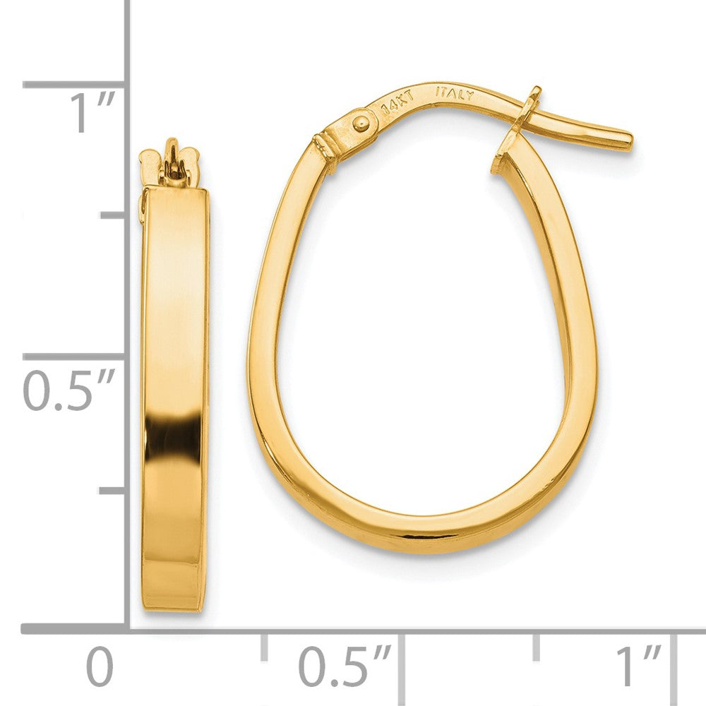 14k Yellow Gold Polished U-Shape Hoop Earrings