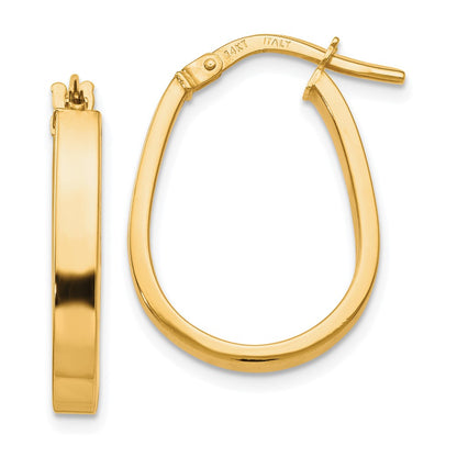 14k Yellow Gold Polished U-Shape Hoop Earrings