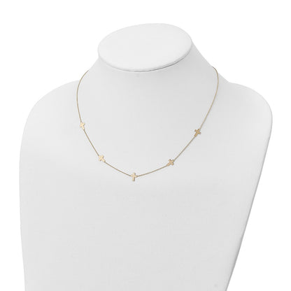 14k Yellow Gold Polished Cross Necklace 18"