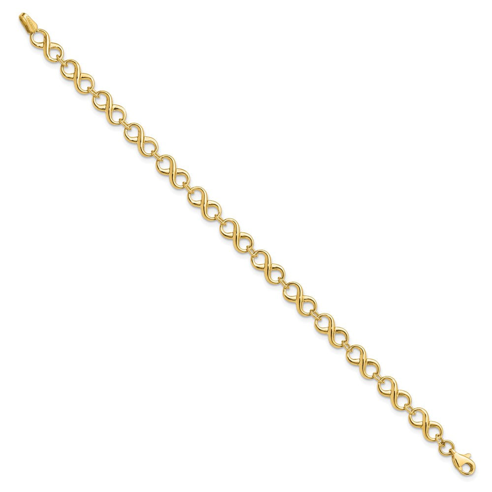 14k Yellow Gold Polished Infinity Bracelet