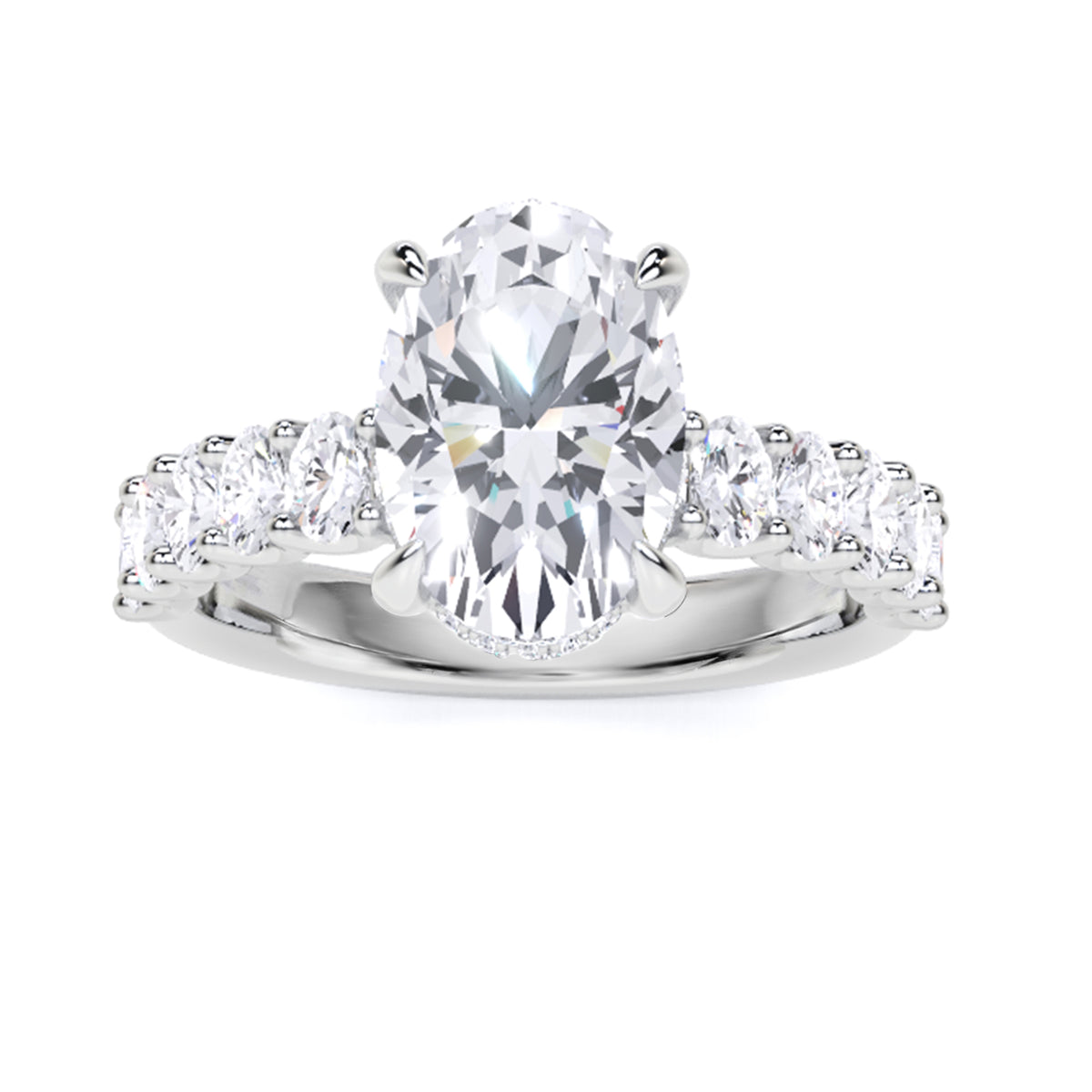 4.25 Ct Oval Cut Lab Grown Diamond Engagement Ring 14K Gold Clarity VS1 Color  E-F