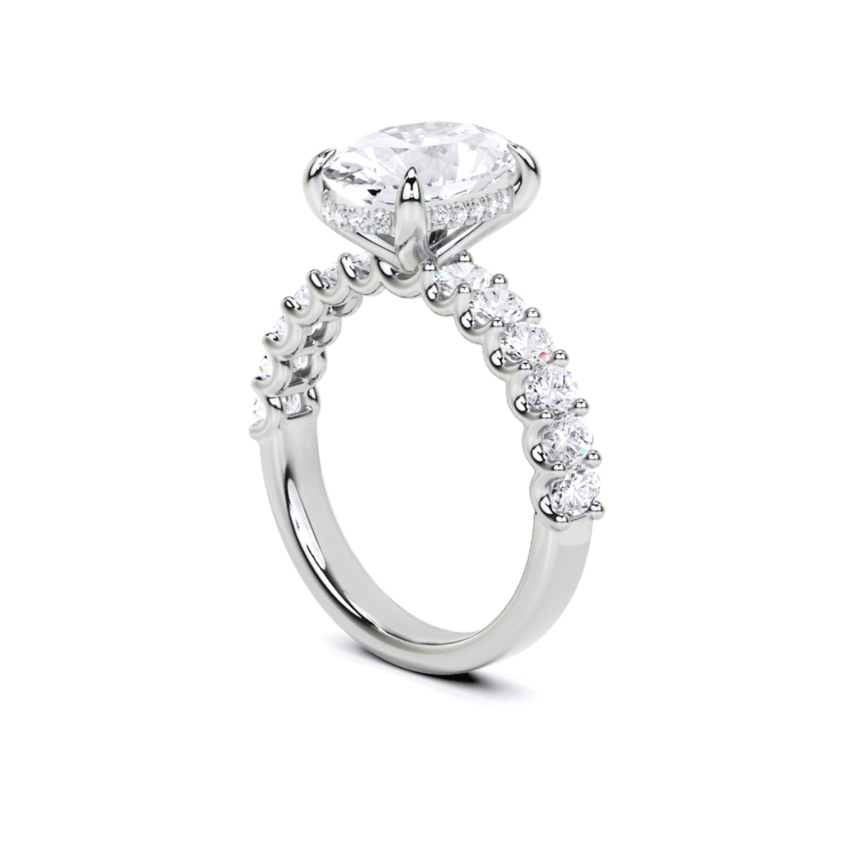4.25 Ct Oval Cut Lab Grown Diamond Engagement Ring 14K Gold Clarity VS1 Color  E-F