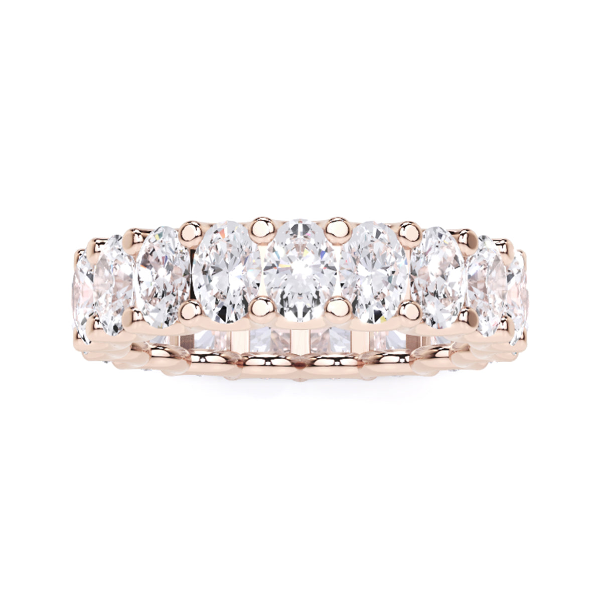 1.20 Ct Oval Cut Lab Grown Diamond Eternity Wedding Band Ring 14K Gold Clarity VS1 Color  E-F