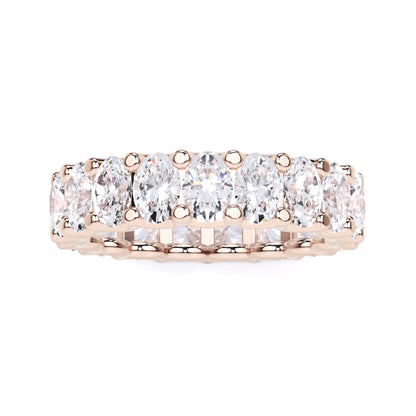 1.20 Ct Oval Cut Lab Grown Diamond Eternity Wedding Band Ring 14K Gold Clarity VS1 Color  E-F