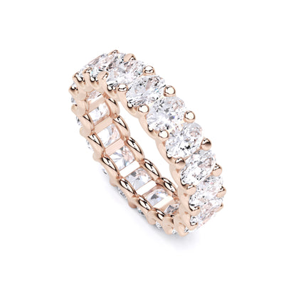 1.20 Ct Oval Cut Lab Grown Diamond Eternity Wedding Band Ring 14K Gold Clarity VS1 Color  E-F