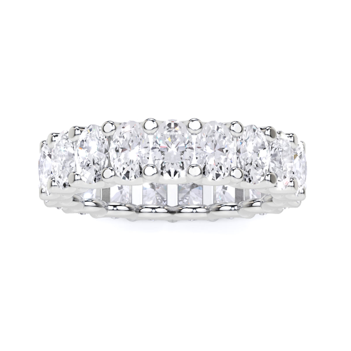 1.20 Ct Oval Cut Lab Grown Diamond Eternity Wedding Band Ring 14K Gold Clarity VS1 Color  E-F