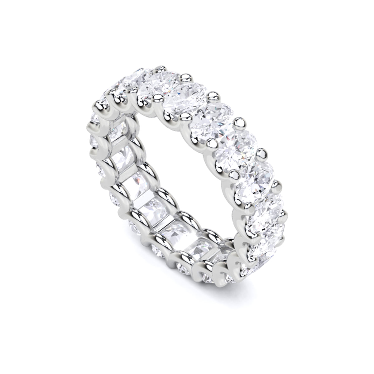 1.20 Ct Oval Cut Lab Grown Diamond Eternity Wedding Band Ring 14K Gold Clarity VS1 Color  E-F