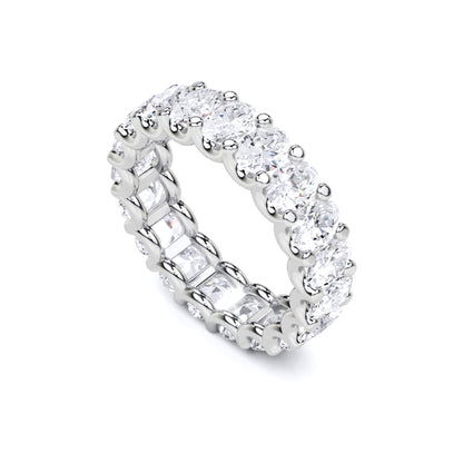 1.20 Ct Oval Cut Lab Grown Diamond Eternity Wedding Band Ring 14K Gold Clarity VS1 Color  E-F