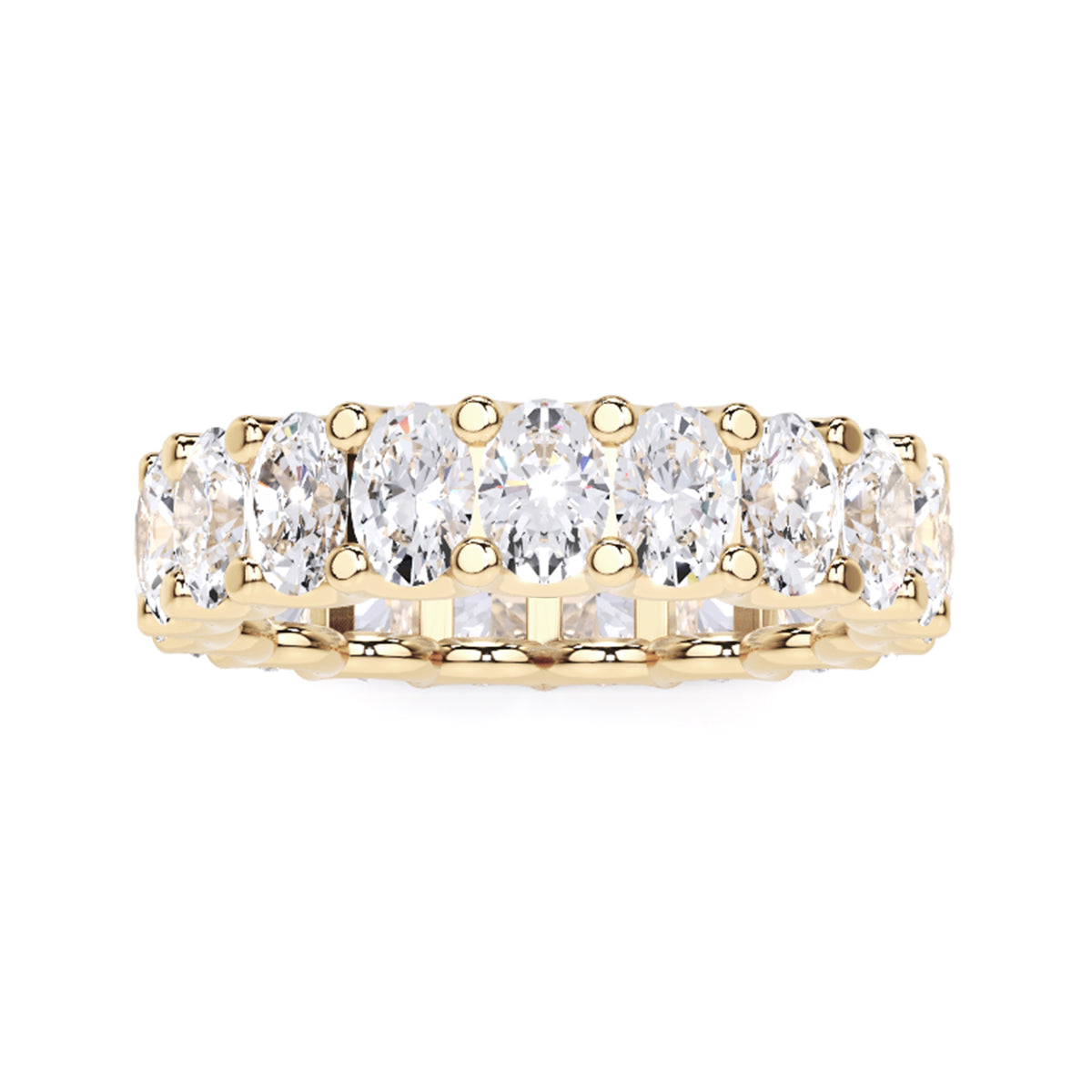 1.20 Ct Oval Cut Lab Grown Diamond Eternity Wedding Band Ring 14K Gold Clarity VS1 Color  E-F