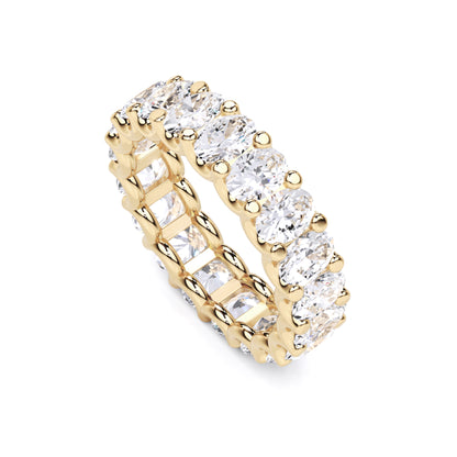 1.20 Ct Oval Cut Lab Grown Diamond Eternity Wedding Band Ring 14K Gold Clarity VS1 Color  E-F