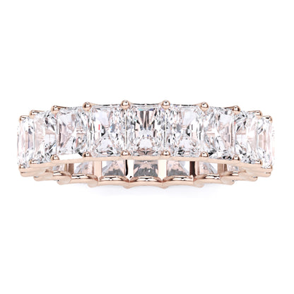 2.56 Ct Radiant Cut Lab Grown Diamond Eternity Wedding Band Ring 14K Gold Clarity VS1 Color  E-F
