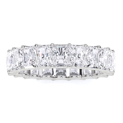 2.56 Ct Radiant Cut Lab Grown Diamond Eternity Wedding Band Ring 14K Gold Clarity VS1 Color  E-F