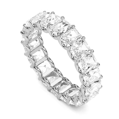 2.56 Ct Radiant Cut Lab Grown Diamond Eternity Wedding Band Ring 14K Gold Clarity VS1 Color  E-F