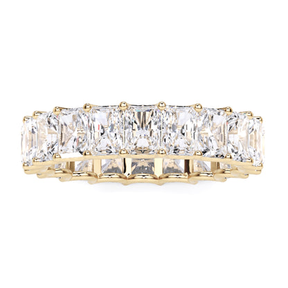 2.56 Ct Radiant Cut Lab Grown Diamond Eternity Wedding Band Ring 14K Gold Clarity VS1 Color  E-F