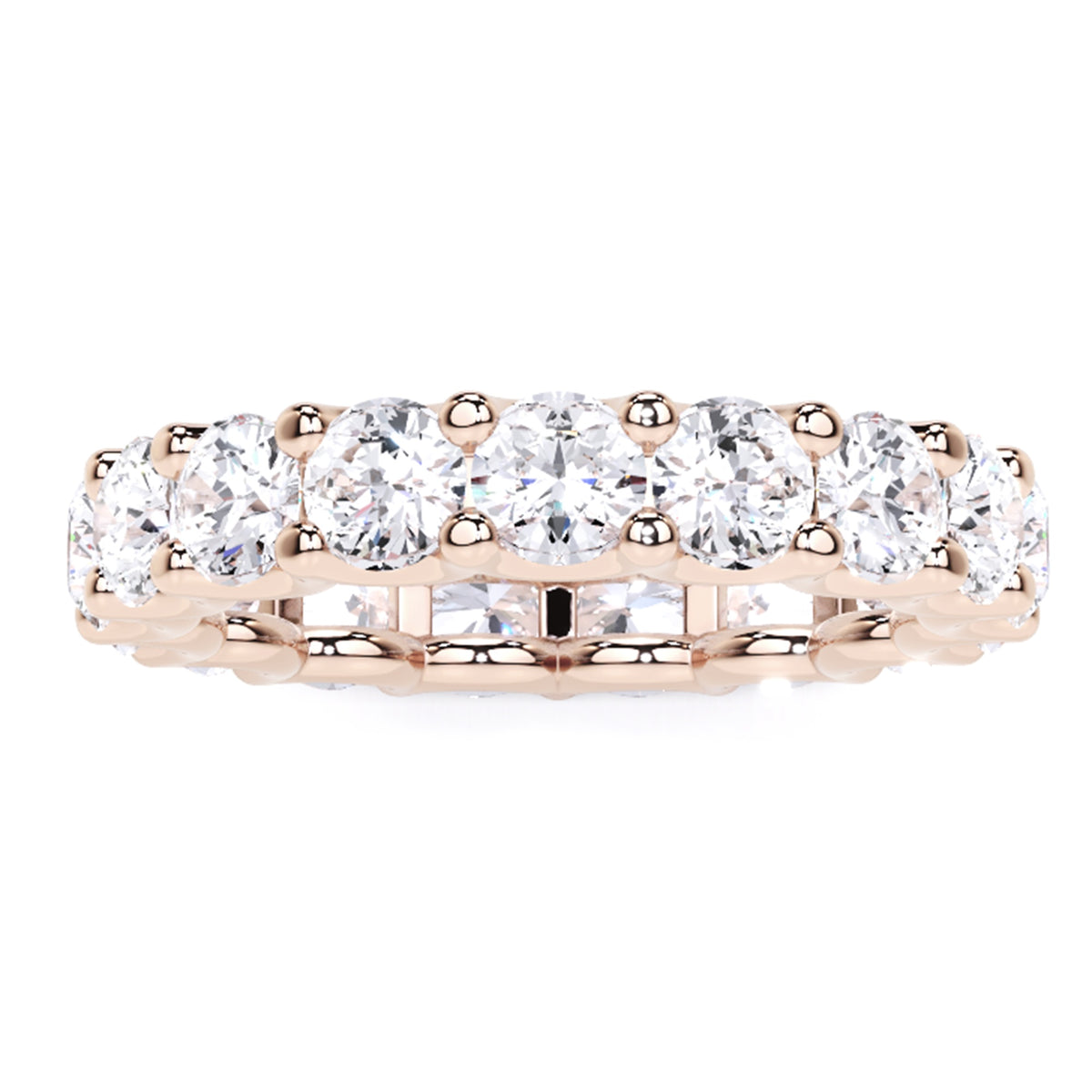 1/2 Ct Round Lab Grown Diamond Eternity Wedding Band Ring 14K Gold Clarity VS1 Color  E-F