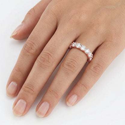 1/2 Ct Round Lab Grown Diamond Eternity Wedding Band Ring 14K Gold Clarity VS1 Color  E-F