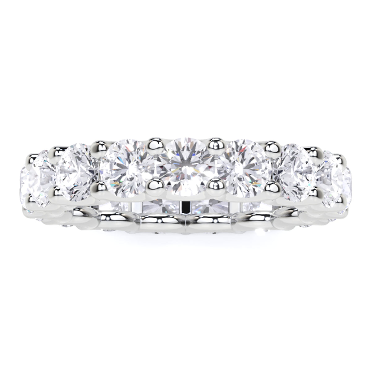 1/2 Ct Round Lab Grown Diamond Eternity Wedding Band Ring 14K Gold Clarity VS1 Color  E-F