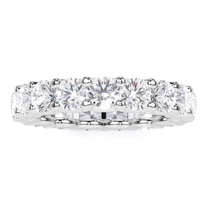 1/2 Ct Round Lab Grown Diamond Eternity Wedding Band Ring 14K Gold Clarity VS1 Color  E-F