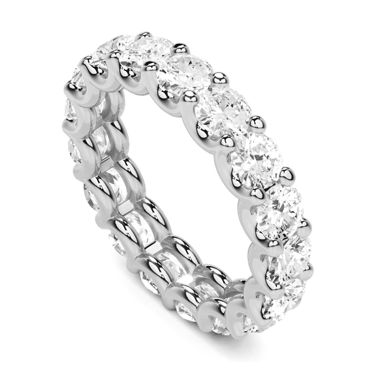 1/2 Ct Round Lab Grown Diamond Eternity Wedding Band Ring 14K Gold Clarity VS1 Color  E-F