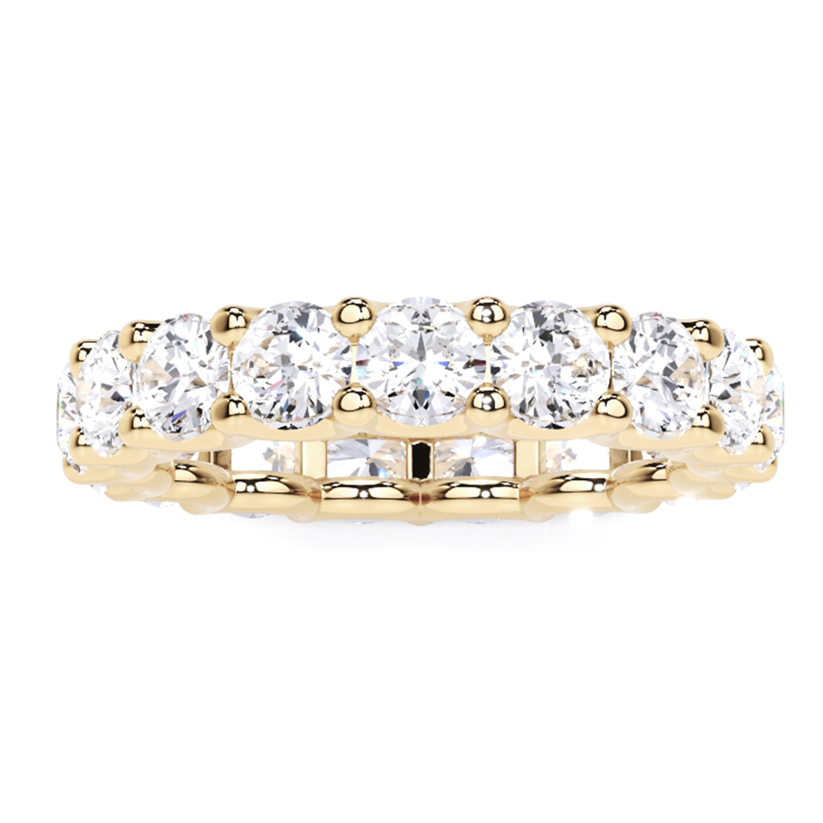 1/2 Ct Round Lab Grown Diamond Eternity Wedding Band Ring 14K Gold Clarity VS1 Color  E-F