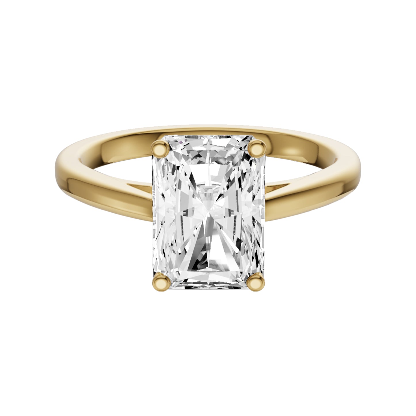 1.00 Carat To 3.00 Carat Round Cut Lab Grown Diamond Basket Split Shank Solitaire Engagement Band 14K Yellow Gold Ring (E-F Color and VS1 Clarity)