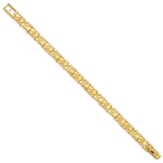 14k Yellow Gold 7.00mm Nugget Bracelet