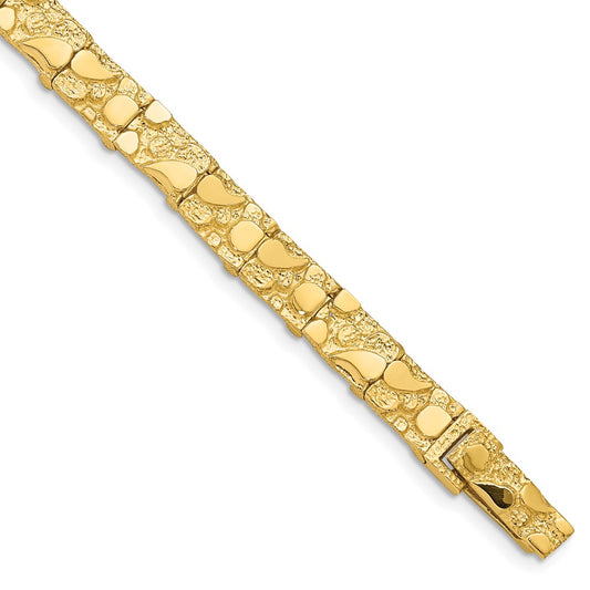 14k Yellow Gold 7.00mm Nugget Bracelet