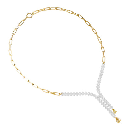 4 Carat Lab Grown Diamond & Citrine Necklace 18"