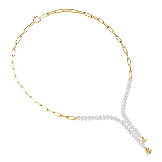 4 Carat Lab Grown Diamond & Citrine Necklace 18"