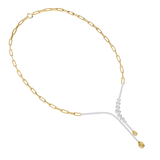 3.75 Carat Lab Grown Diamond & Citrine Necklace 18"