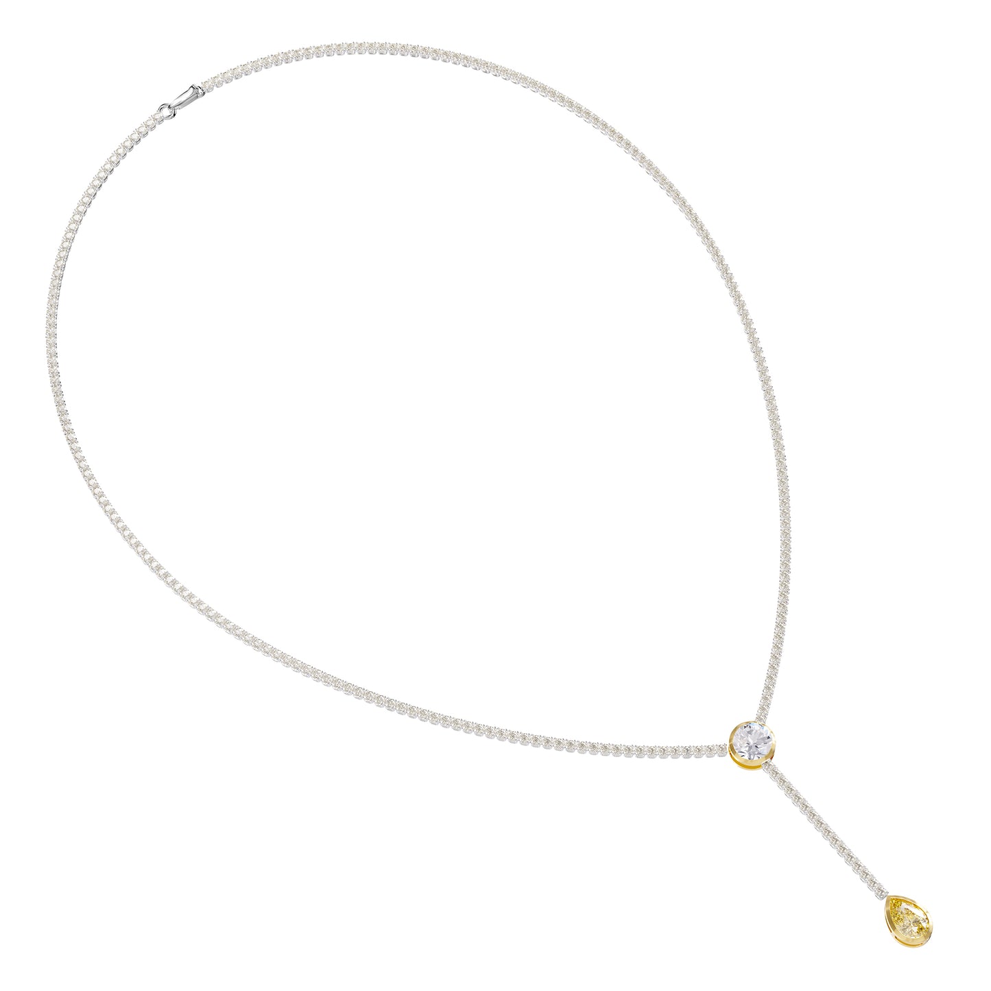7 Carat Lab Grown Diamond & Citrine Necklace 18"