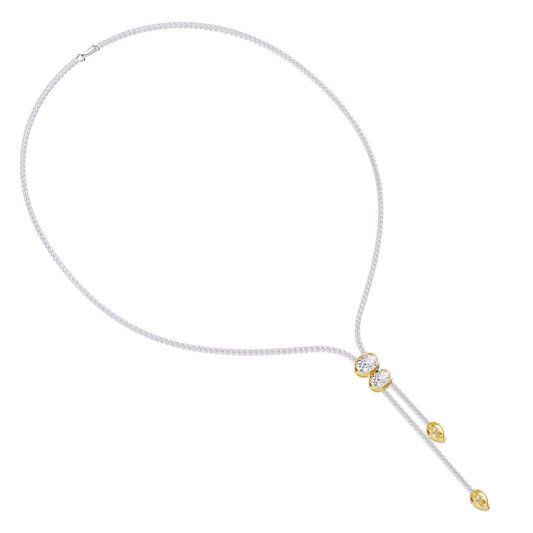 8 Carat Lab Grown Diamond & Citrine Necklace 18"