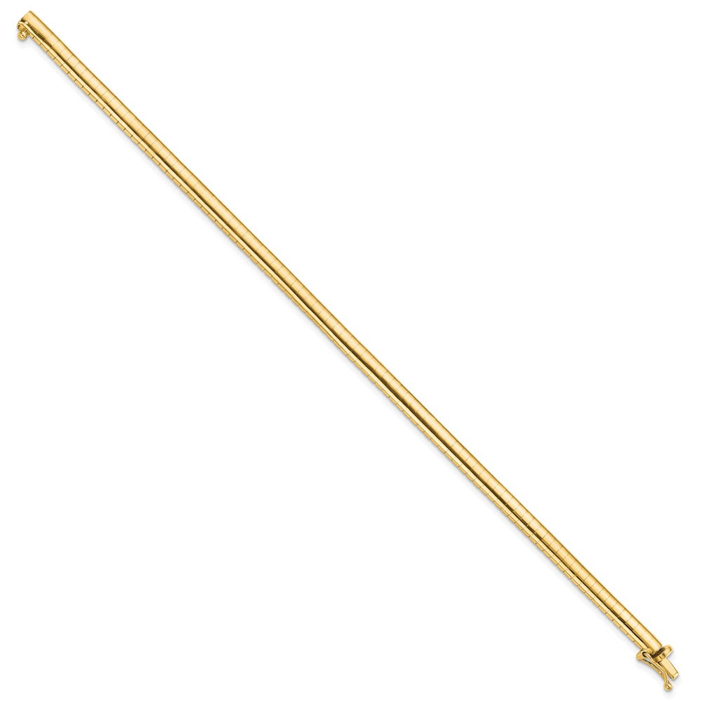 14k Yellow Gold 4mm Domed Omega Bracelet