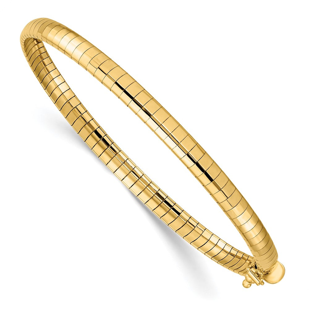 14k Yellow Gold 4mm Domed Omega Bracelet
