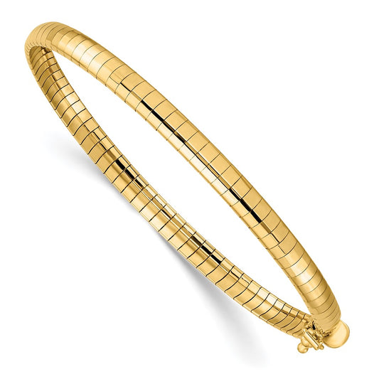 14k Yellow Gold 4mm Domed Omega Bracelet