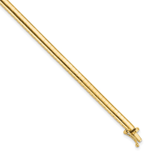 14k Yellow Gold 4mm Domed Omega Bracelet