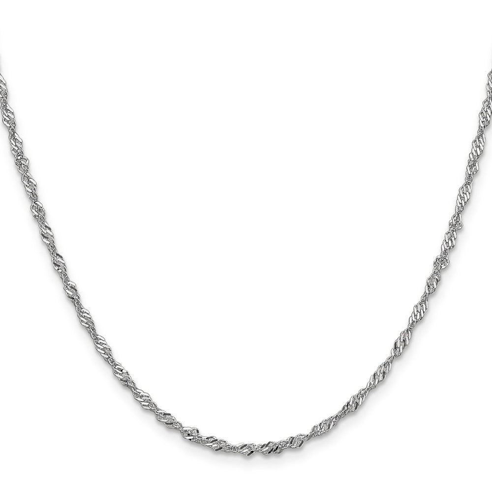 14K White Gold 2.0mm Singapore Chain Necklace