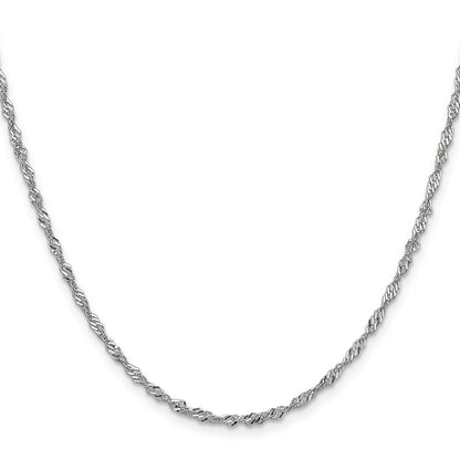 14K White Gold 2.0mm Singapore Chain Necklace